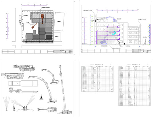 解体現場イメージ　解体業パッケージで施工計画書の図面作成ができます
